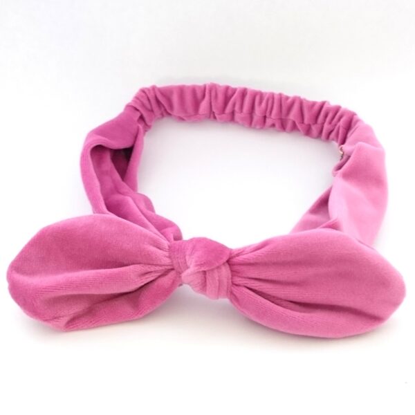 Hårbånd velur sløyfe – hot pink