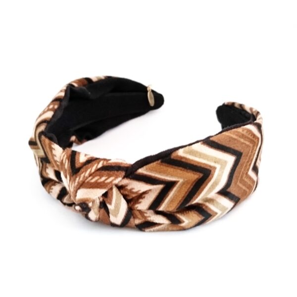 Hårbøyle knute missoni look – brun/beige/sort