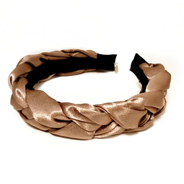 Hårbøyle flette sateng – taupe