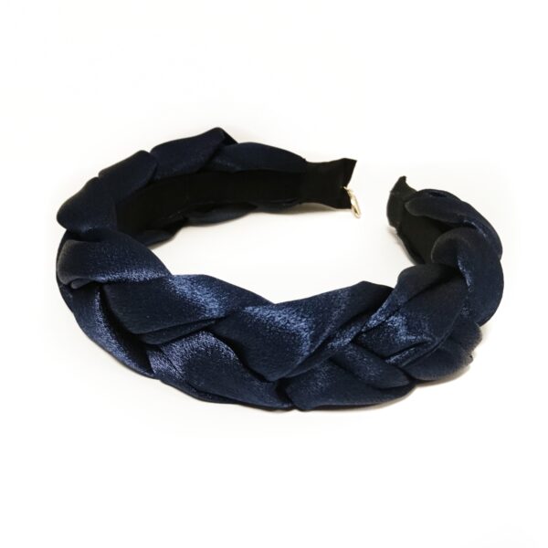 Hårbøyle flette sateng – navy
