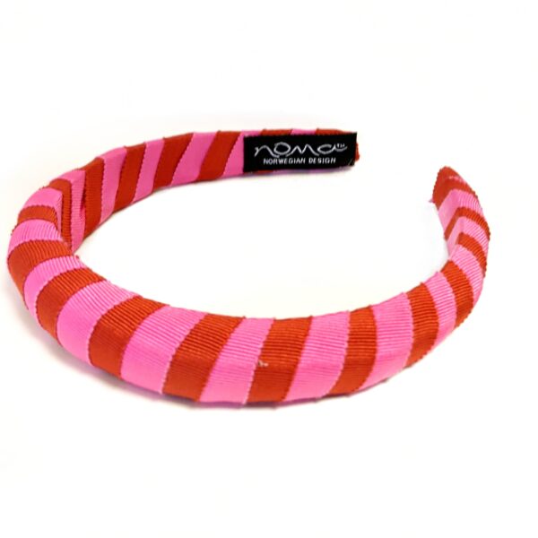 Hårbøyle polstret smal – rustrød/hot pink