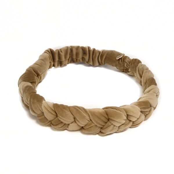 Hårbånd velur flette – beige