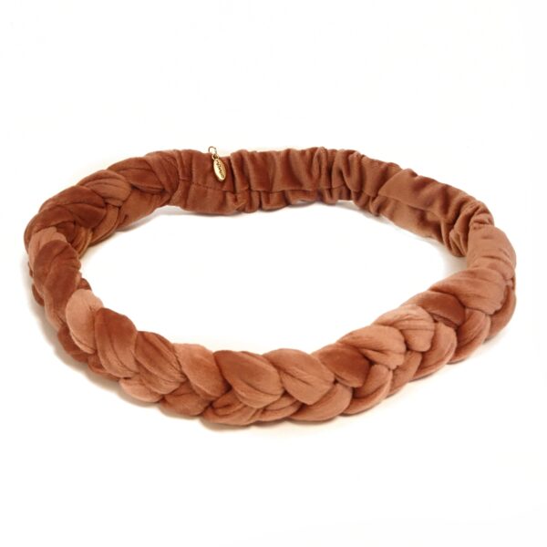 Hårbånd velur flette – dusty pink