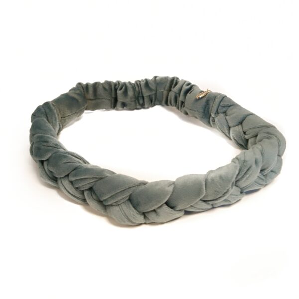 Hårbånd velur flette – dusty green
