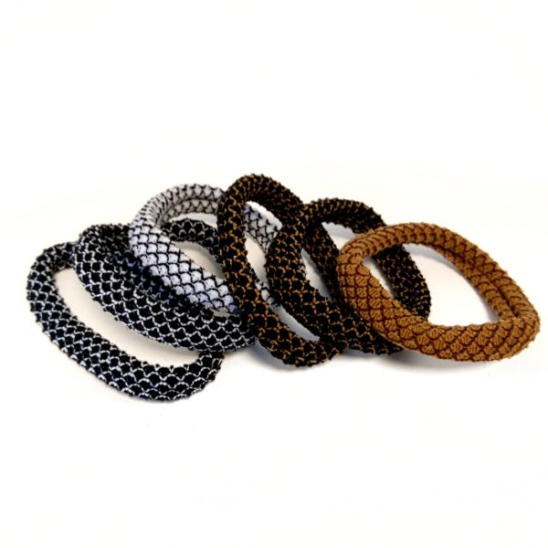 Hårstrikk basic 6 pk – brun/sort/hvit