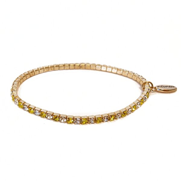 Armbånd stener strikk – klar/gul