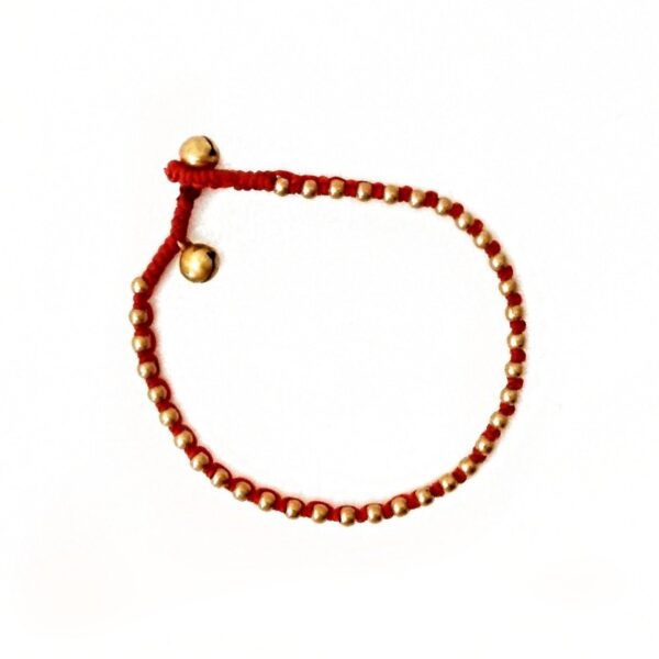 Armbånd bohem – burgunderrød/gull