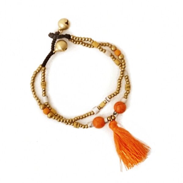 Armbånd bohem – orange/gull