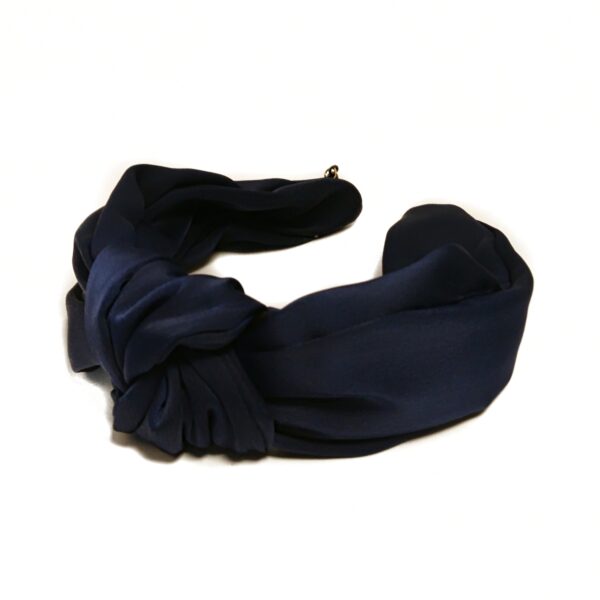 OUTLET. Hårbøyle knute exclusive sateng – navy