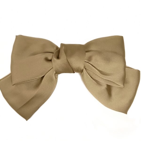 Hårspenne sløyfe silke look – beige