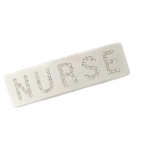 Hårspenne ord STOR  NURSE – hvit