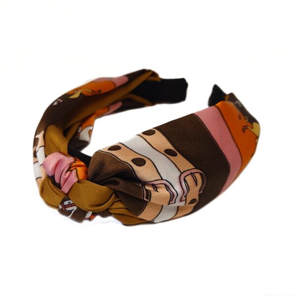 Hårbøyle knute silke look – brun multicolour