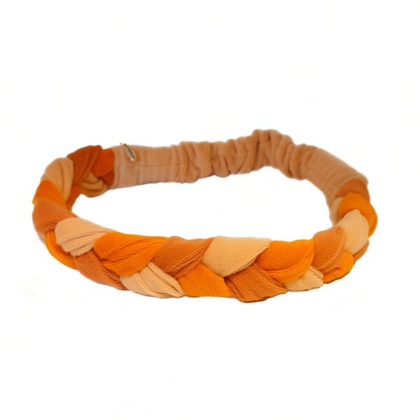 Hårbånd flette velur flerfarget – peach/orange/corall