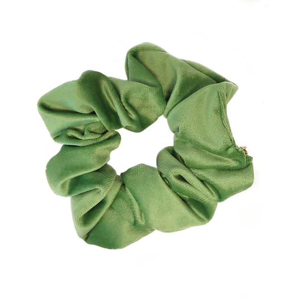 Hårstrikk scrunchies velur stor – eplegrønn