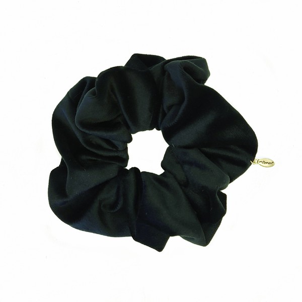 Hårstrikk scrunchies velur stor – sort