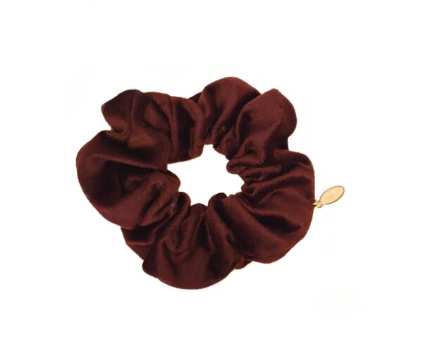 Hårstrikk scrunchies velur liten – wine