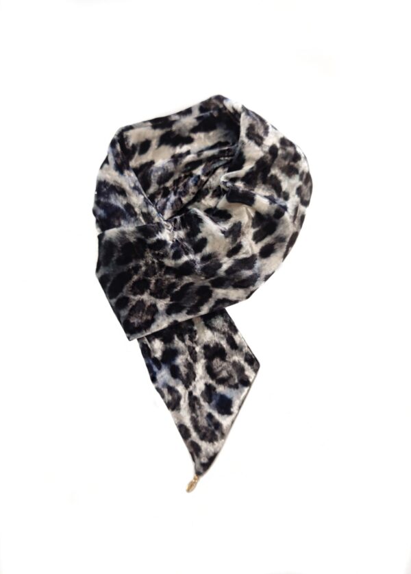 Hårbånd wire velur leopard – grå/sort