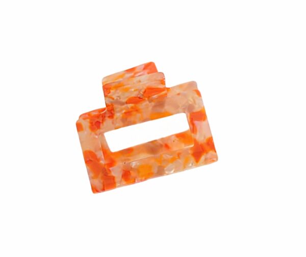 Hårklype firkant medium – Orangetoner/creme turtle