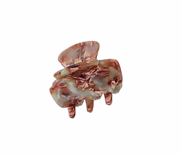 Hårklype basic collection liten – Brun/turkisbeige turtle