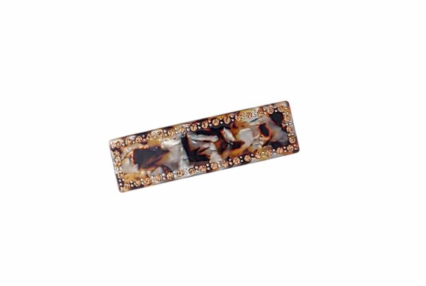 Hårspenne exclusive basic stener liten – varme bruntoner/creme tortoise