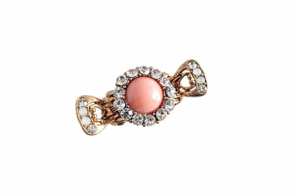 Hårklype Diamond – gull med peach sten