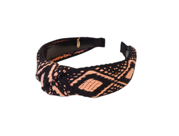 Hårbøyle boheme style – sort/corall