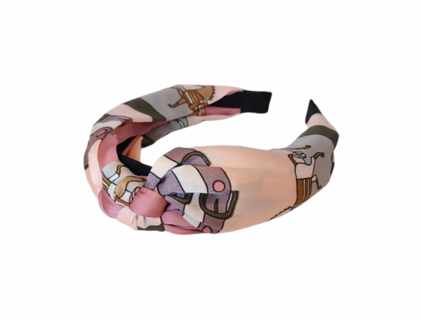 Hårbøyle knute silke look – rosa multicolour