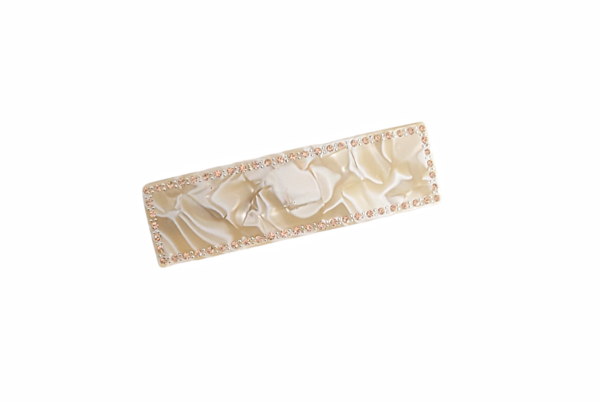 Hårspenne exclusive basic stener stor – champagne/creme tortoise