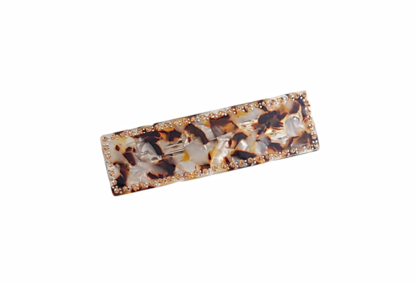 Hårspenne exclusive basic stener stor – varme bruntoner/creme tortoise