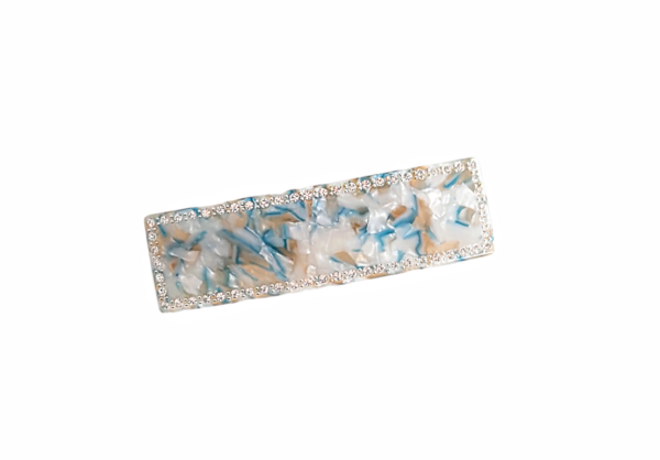 Hårspenne exclusive basic stener stor – creme/turkis/beige tortoise