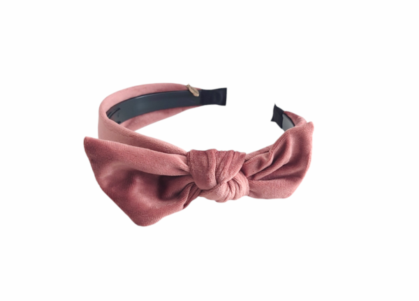 Hårbøyle velur sløyfe – dusty pink