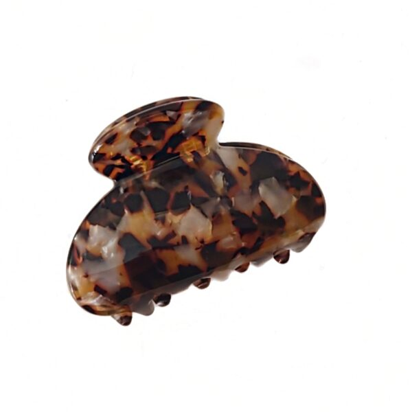 Hårklype liten rund – varme bruntoner/creme turtle