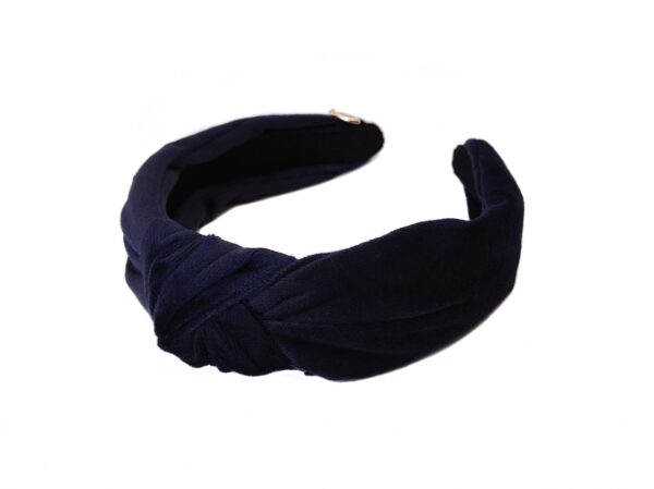 Hårbøyle velur knute – navy