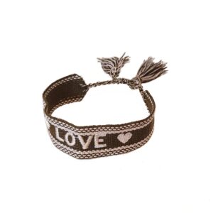 SALG. Knyte armbånd med dusker Love