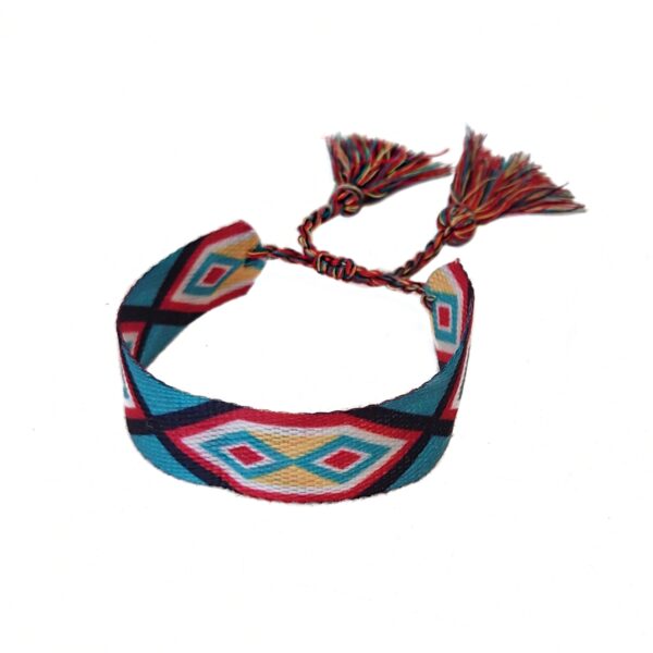 Salg. Knyte armbånd med dusker – multicolour