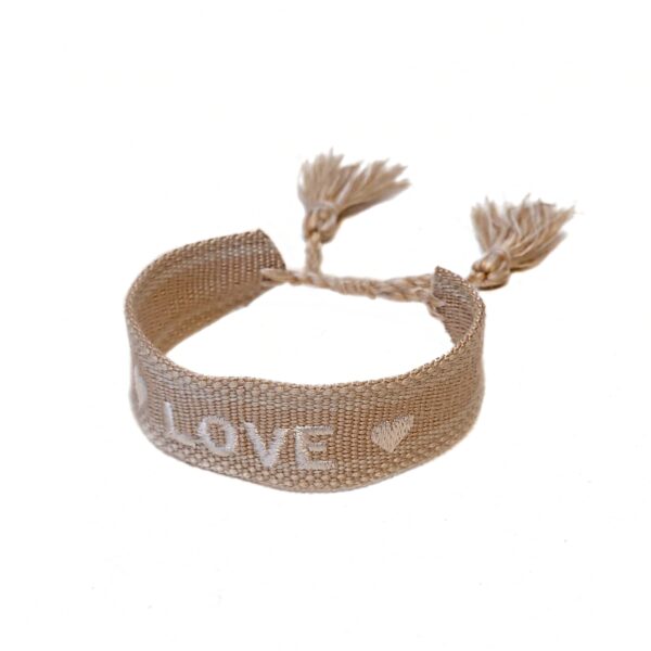 SALG. Knyte armbånd med dusker Love