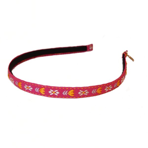 Hårbøyle folklore smal – cerise/orange/hvit