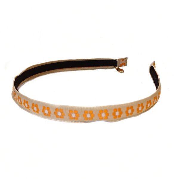 Hårbøyle folklore smal – beige/orange/hvit