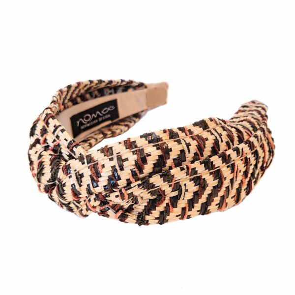 SALG. Hårbøyle twist bast – natur/sort