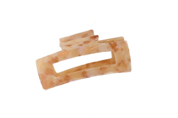 Hårklype firkant ekstra stor – transparent varm beige turtle