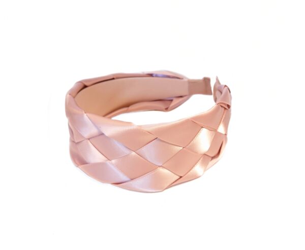 Hårbøyle exclusive flette satin – lys pudderrosa