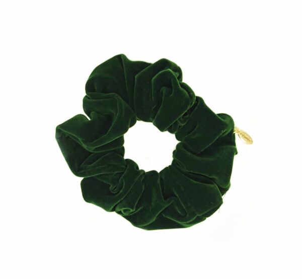 Hårstrikk scrunchies luxusvelur – Grønn