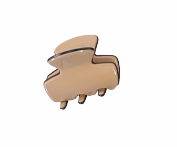 Hårklype basic collection liten – Lys beige med sort kant