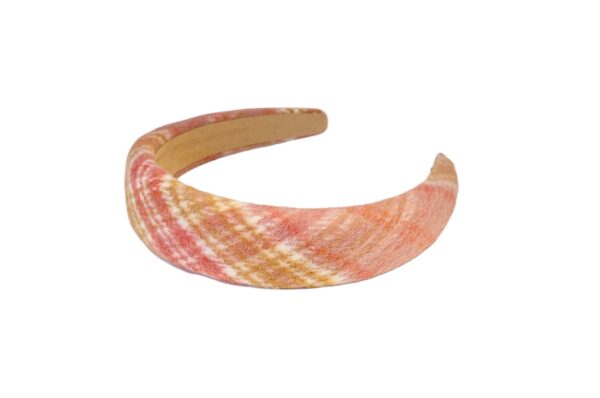 Hårbøyle polstret ruter – Rosa/lys brun/lys beige