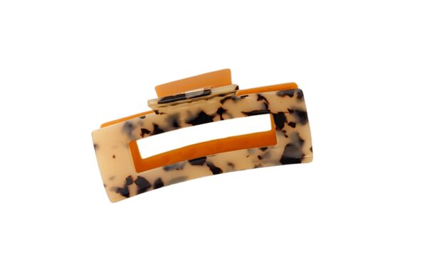 Hårklype firkant ekstra stor – Lys leopard/orange