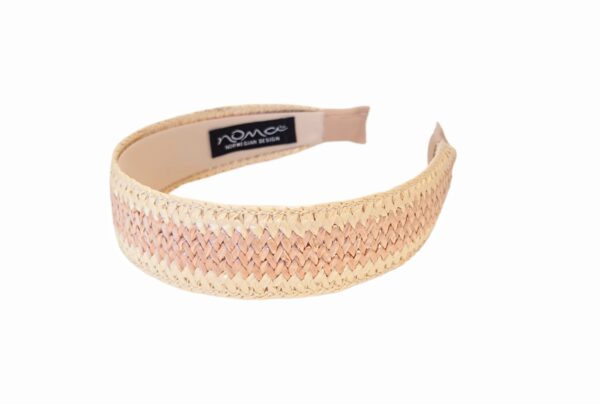 Hårbøyle bast flat tofarget – Lys beige/dusty pink