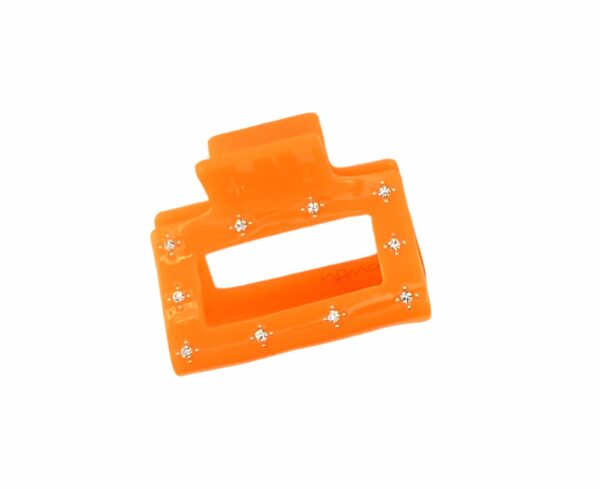 Hårklype firkant med stener medium – Orange