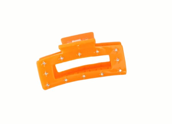 Hårklype firkant med stener stor – Orange