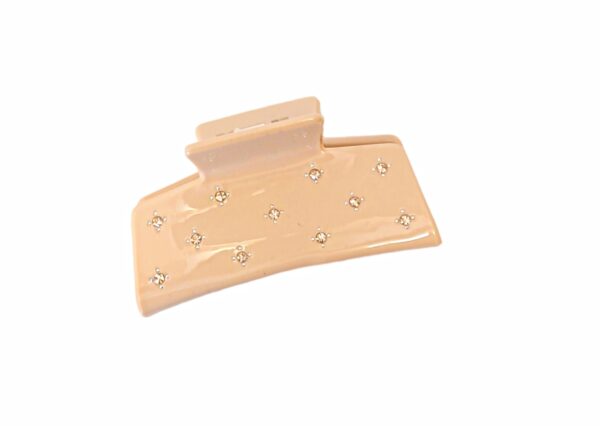 Hårklype Grace firkant med stener – Lys beige