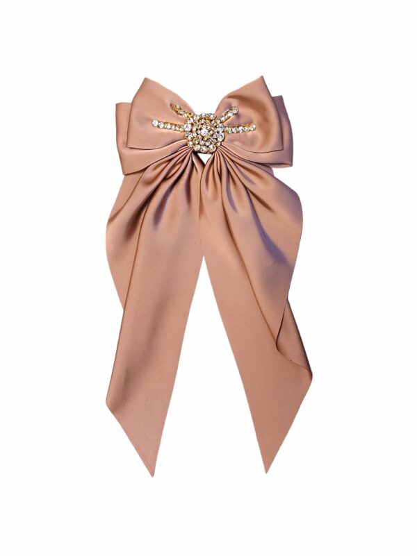 SALG. Exclusive sløyfe hårspenne med stener – Dusty pink